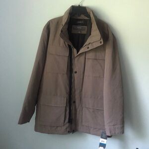 NWT Perry Ellis Portfolio Microfiber Coat Hidden Hood